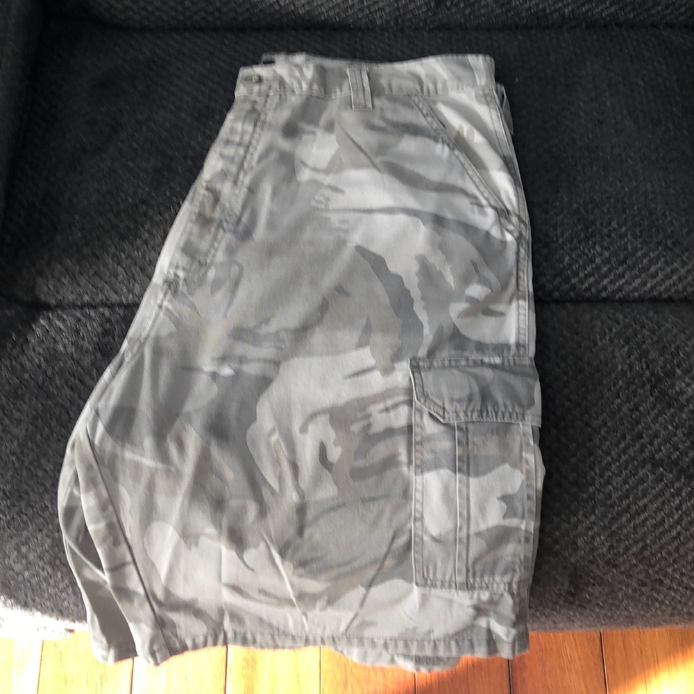 Grey camouflage cargo pants